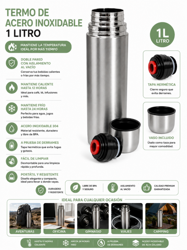 Producto - Termo acero 1L