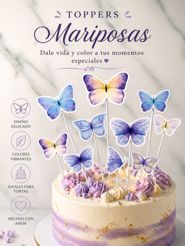 Producto - Set de mariposas lila happy party x10
