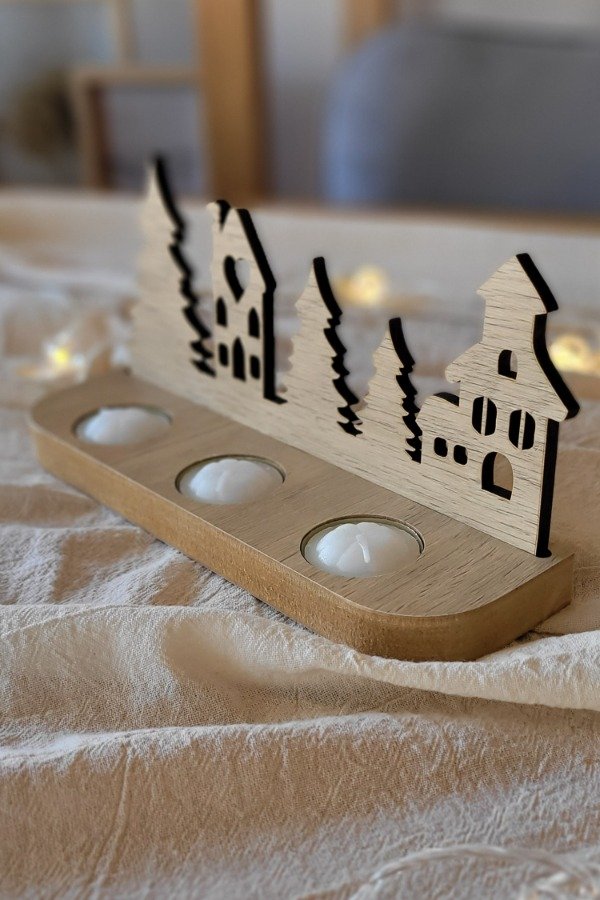 Producto - Portavela x3 Casitas