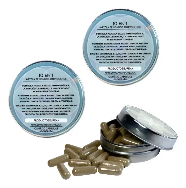 Producto - Pack X 2 Complejo De Extractos De 10 Hongos Adaptogenos Capsulas 500mg