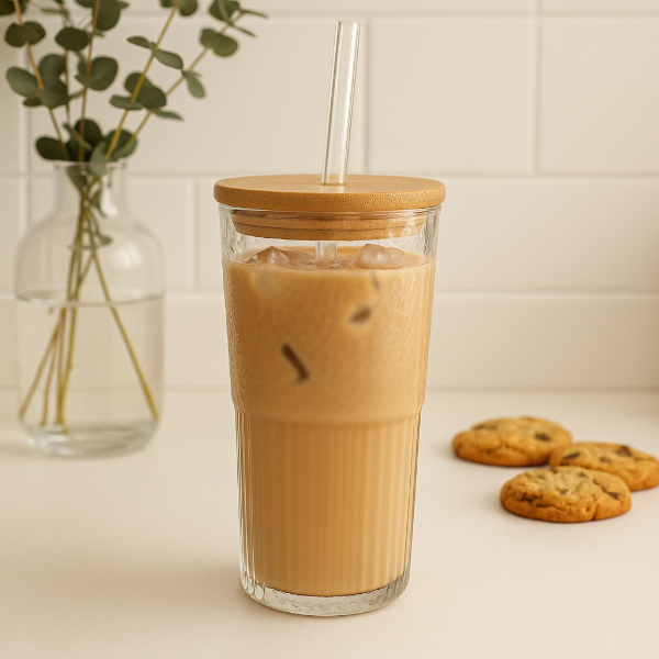 Producto - Vaso vidrio y bambú 650ml