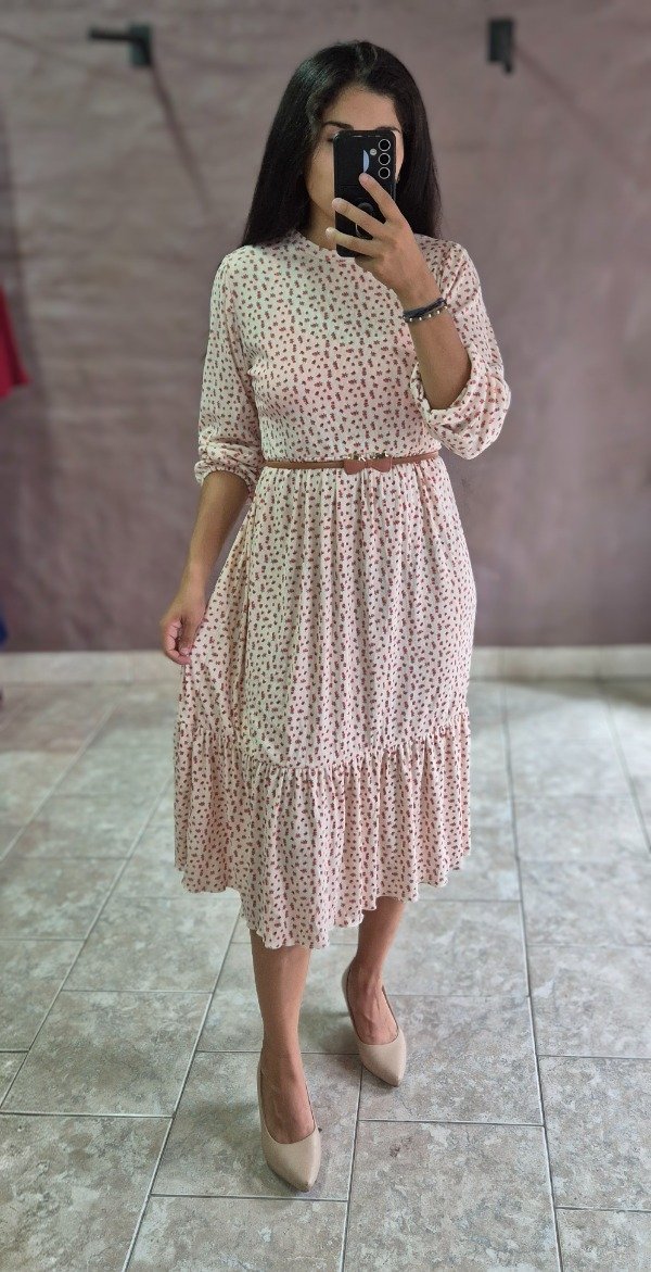 Producto - Vestido manga globo rosas  (Talle L a XXL)