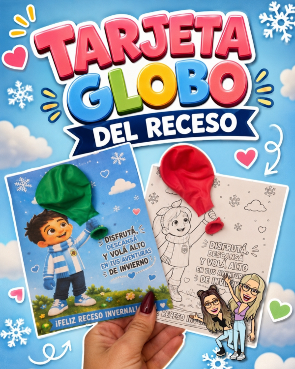 Producto - TARJETA GLOBO. FELIZ RECESO INVERNAL