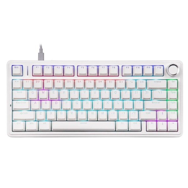 Producto - Teclado Mecánico Aula F75 Red Red Switch Inglés USB Blanco RGB