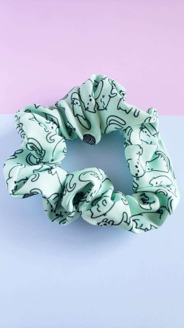 Producto - Scrunchie - Green Kitten
