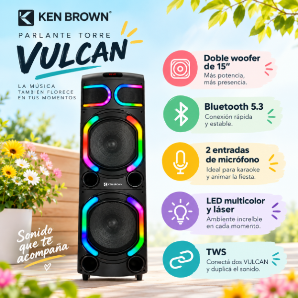 Producto - PARLANTE TORRE VULCAN KEN BROWN