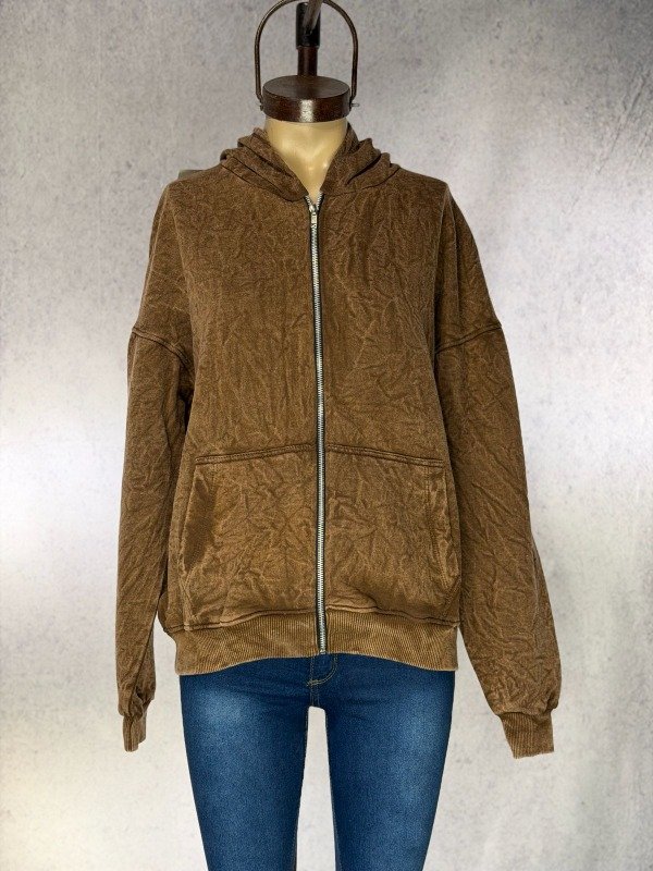 Producto - CAMPERA IRINA CHOCO ALGODON BATIK CON FRISA