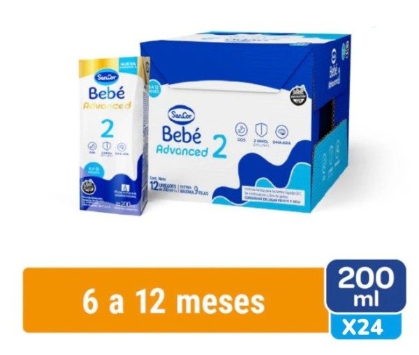 Producto - LECHE SANCOR ADBANCED 2 - 200ML x24 UNIDADES - 6 a 12 meses