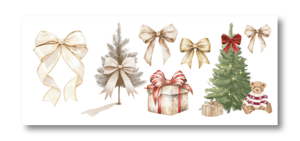 Producto - DTF UV 20x8cm - NAVIDAD DORADA