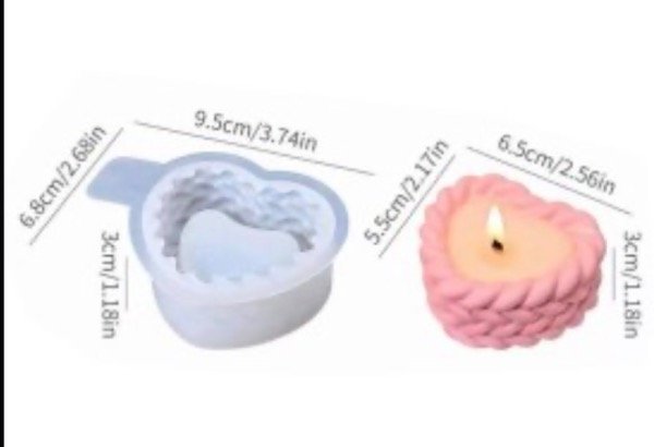 Producto - MOLDE SILICONA CORAZON TRENZADO PORTAVELA - 1