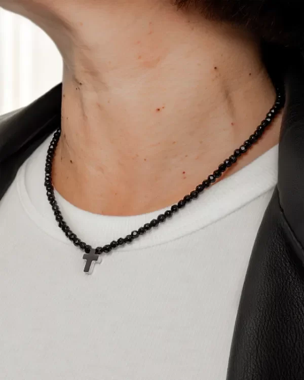 Producto - Collar Acero Morena [Piedra Ónix] - 2