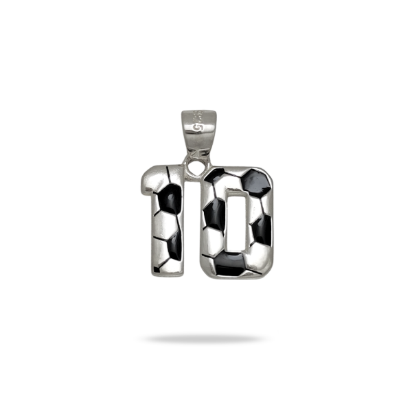 Producto - Dije Número 10 Pelota de Fútbol Plata 925 Esmaltado Messi - 0