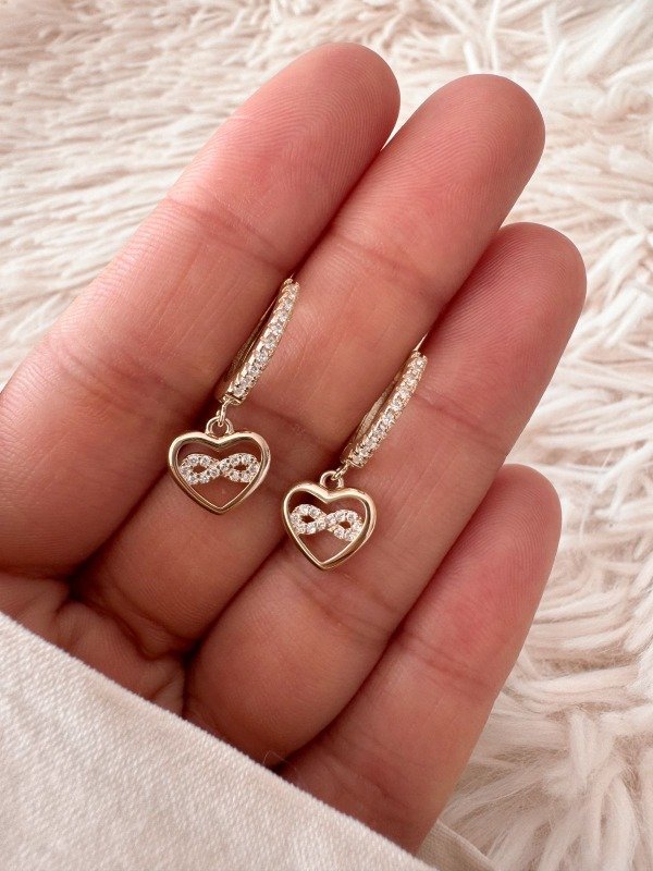 Producto - Argollas dije corazón infinito gold