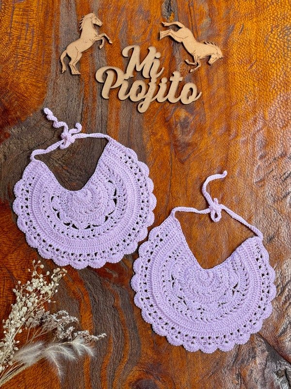 Producto - Babero Crochet Redondo Rosa Pastel