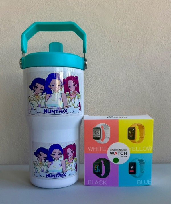 Producto - Vaso térmico guerreras kpop más reloj inteligente