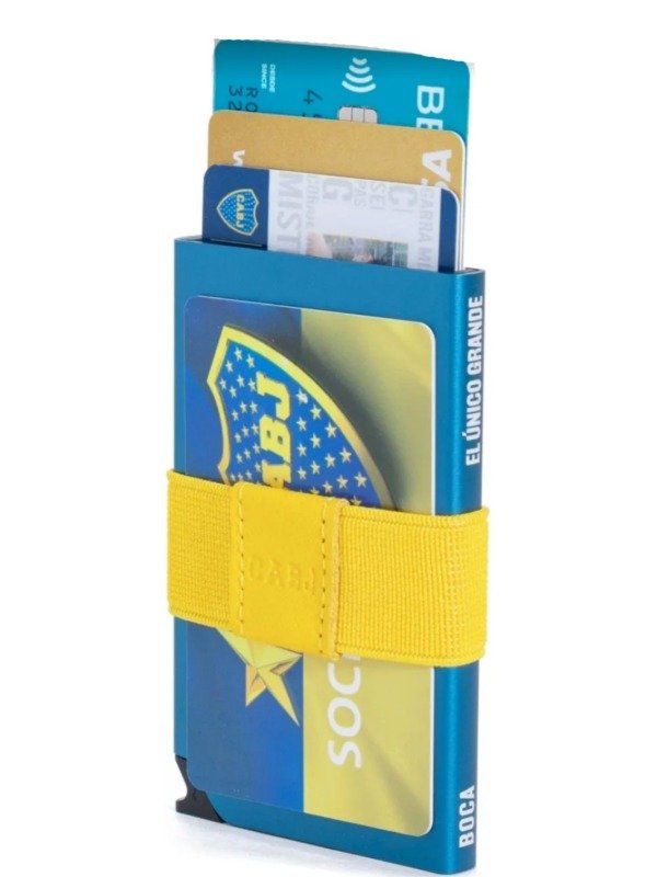 Producto - Billetera Tarjetero Boca Juniors metalizado aluminiosimple bloqueo RFID