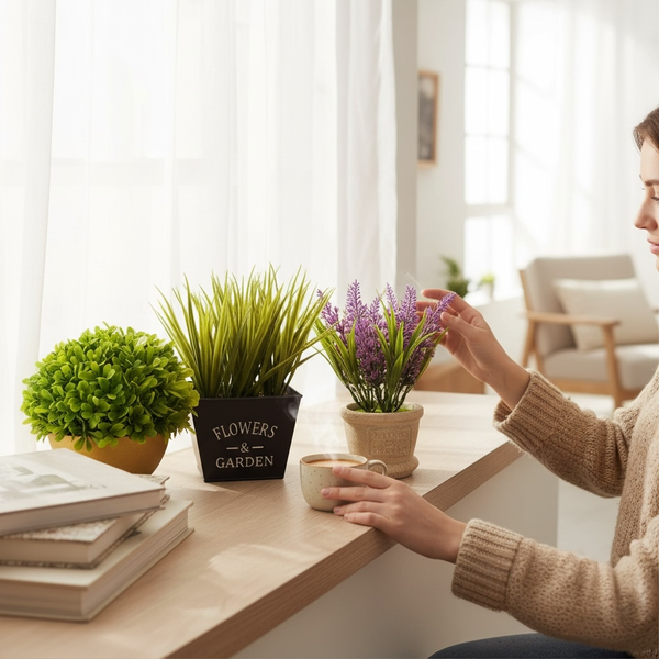Producto - MACETA CON PLANTA ARTIFICIAL CHICA SURTIDA X UNIDAD
