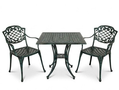 Producto - Juego Chateau mesa 75x75cm + 2 sillones Bronce viejo La Forja - 0