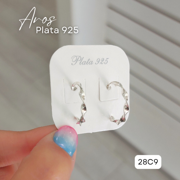 Producto - Aros pasantes semi argolla torsada