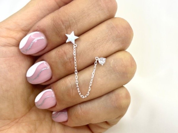 Producto - Aro pasante doble con cubic y estrella