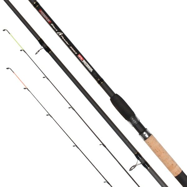 Producto - CAÑA WATERDOG BLACK FEEDER 4,20 + 3 PUNTERAS INTERCAMBIABLES