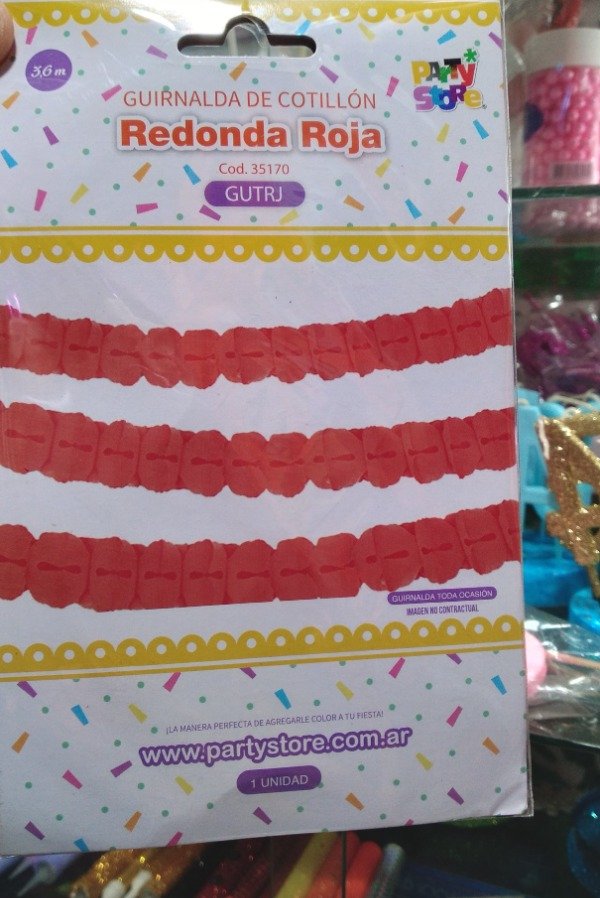 Producto - GUIRNALDA REDONDA ROJA 3.60 M.