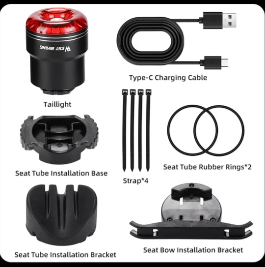 Producto - Luz tracera para bicicleta 5 funciones con carga usb - 2