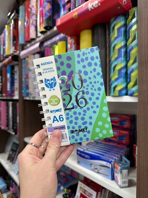 Producto - Agenda ORGANIC A6 2026 SEMANAL AZUL