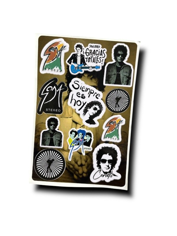 Producto - PLANCHA STICKERS SODA STEREO-CERATI