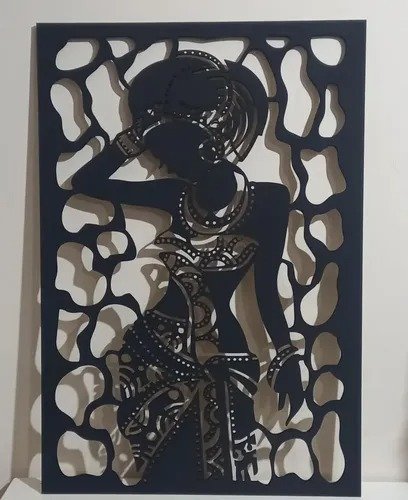 Producto - Aplique Pared Decoracion Mujer Africana MDF - 2