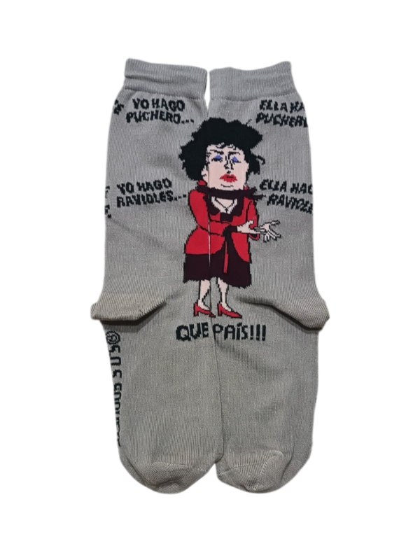 Producto - Medias 1/2 caña ESPERANDO LA CARROZA " YO HAGO PUCHERO..." (Diseño exclusivo)