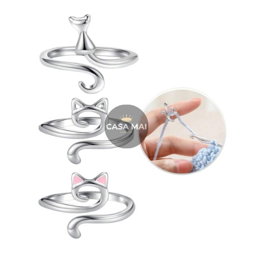 Producto - Set de 3 Anillos de Ganchillo para Mujeres Tensión Ajustable y Tejido