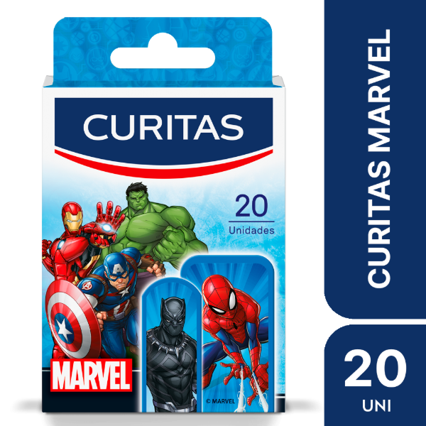 Producto - CURITAS INFANTILES C/ DISEÑOS - 20 UNIDADES - MARVEL