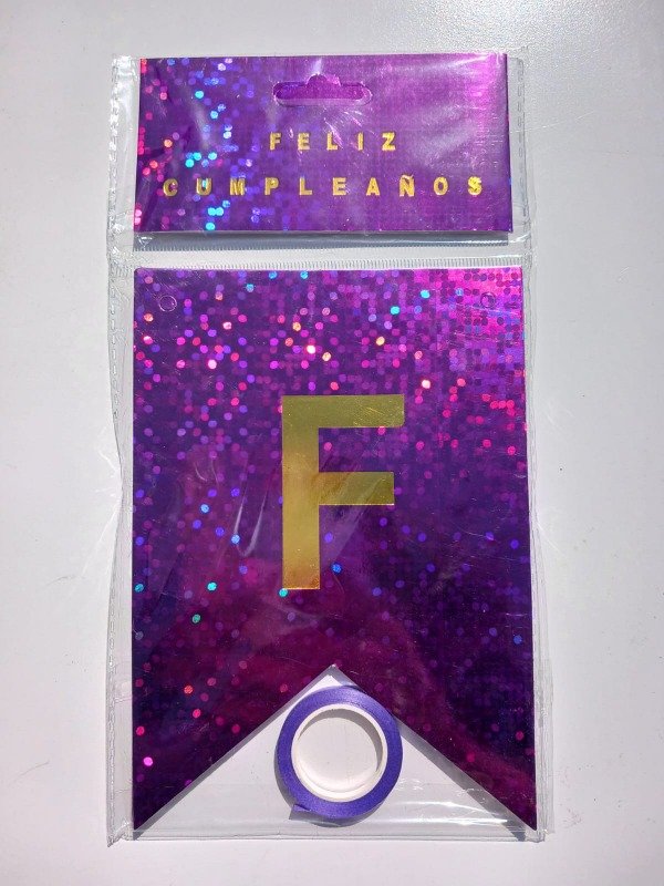 Producto - Banderín Holográfico "FC" Violeta