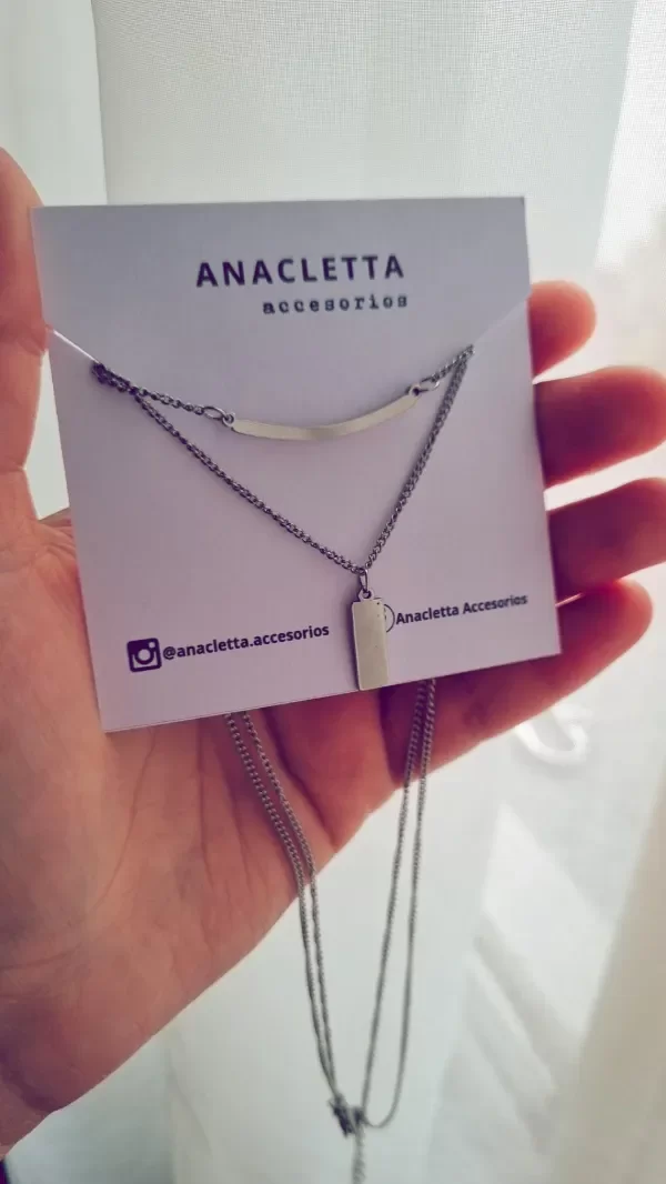 Producto - Gargantilla doble palito acero quirúrgico