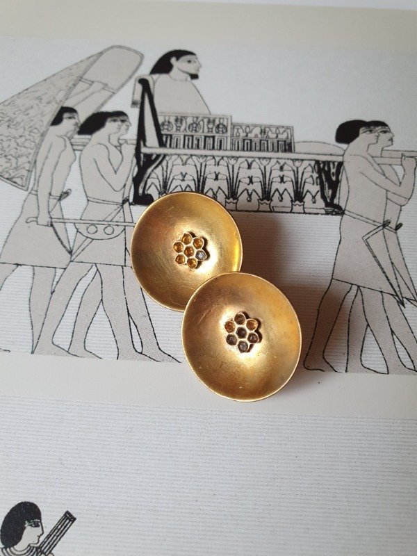 Producto - Aros Art Déco Discos Solares Cóncavos de Bronce