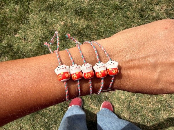 Producto - Pulsera dije cerámica gatito suerte