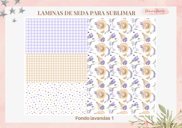 Producto - Laminas de seda para sublimar - Fondo lavandas 1