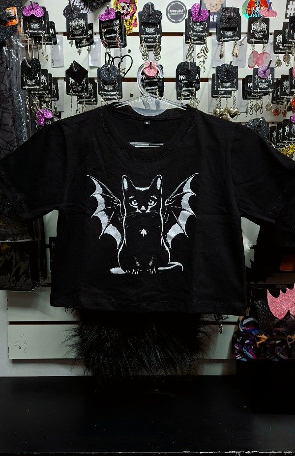 Producto - Crop Top Gato Kawaii Goth - 1