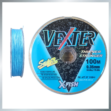 Producto - Multifilamento Vexter X-fish 4x 0.35 75lb celeste
