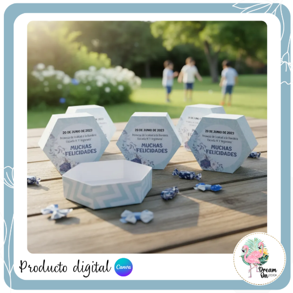 Producto - Cajitas Hexagonales Día de la Bandera