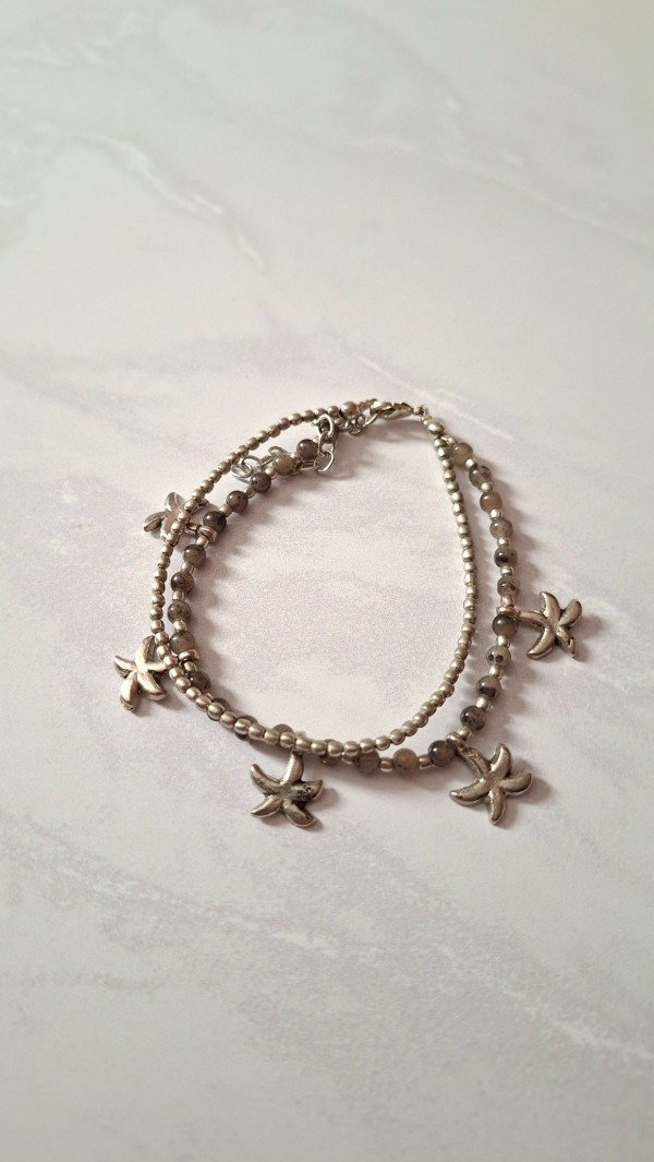 Producto - Tobillera hindú starfish gris 26cm