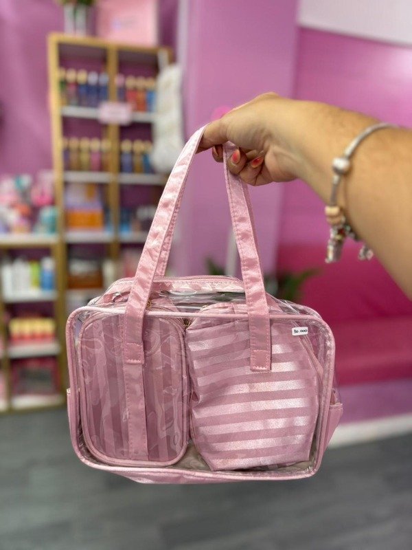 Producto - Set de neceser + cartucheras rosas x3