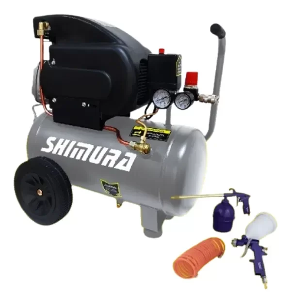 Producto - Compresor De Aire 24 Lts 2,5hp Shimura SH-CD24 + Kit 3 Piezas