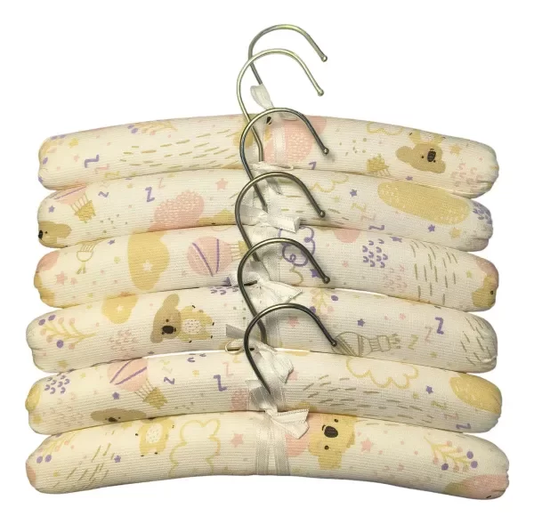 Producto - Percha Niño Tela madera Forrada Diseño X6 Unidades 30 cm