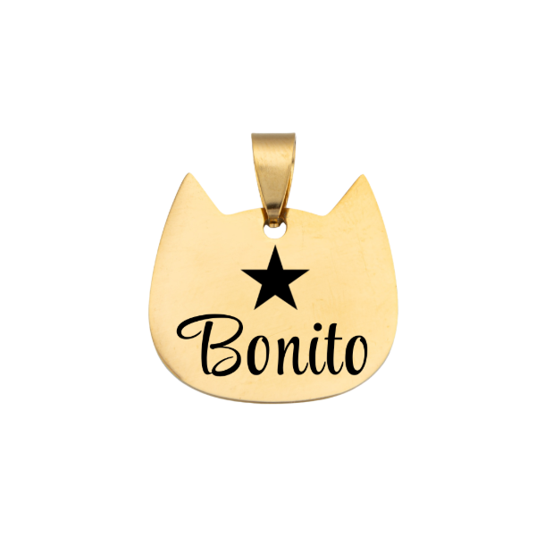 Producto - Chapita Personalizable Gato Dorado - estrella - 0