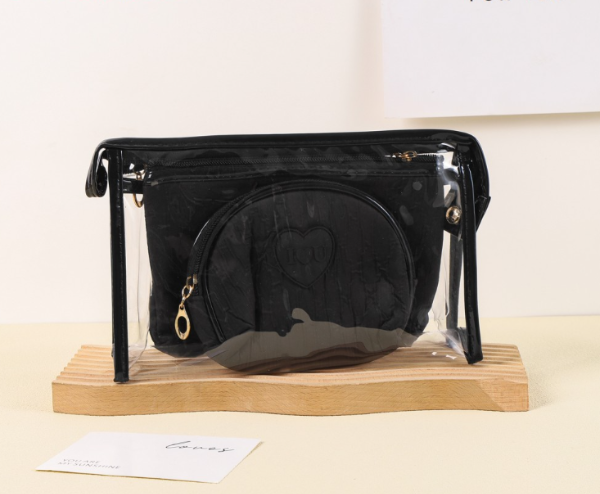 Producto - Neceser Porta cosméticos con monedero set 3 unidades corazón