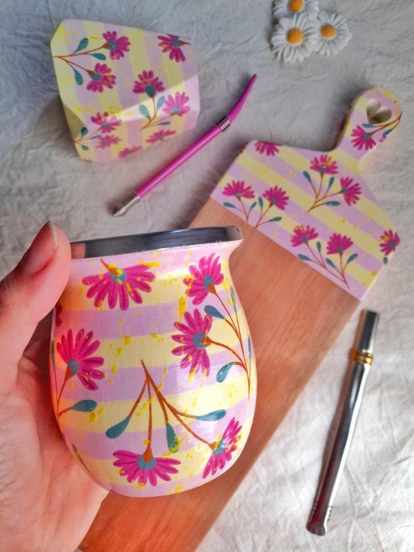 Producto - Mate Dali rosa y natural Con virola EN STOCK