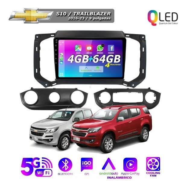 Producto - MULTIMEDIA CHEVROLET S10 2017-23 --9" CON CAR PLAY Y ANDROID AUTO