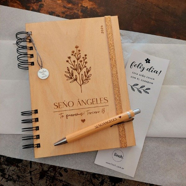 Producto - Cuaderno A5 con tapa de madera diseño personalizado - 2